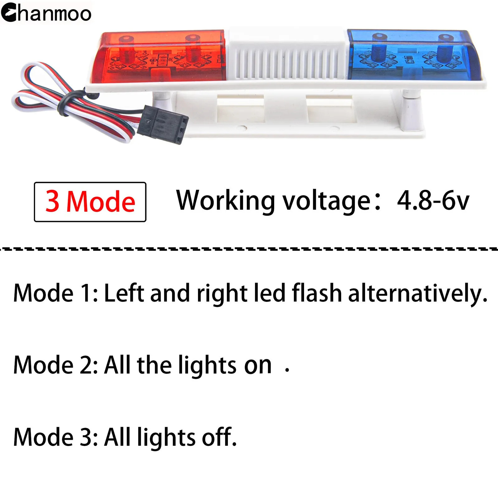 1/8 1/10 Police Flash LED Light Alarming Lights Accessories for 1:8 1:10 RC Car Axial HSP Kyosho Tamiya SCX10 D90 Upgrade Parts