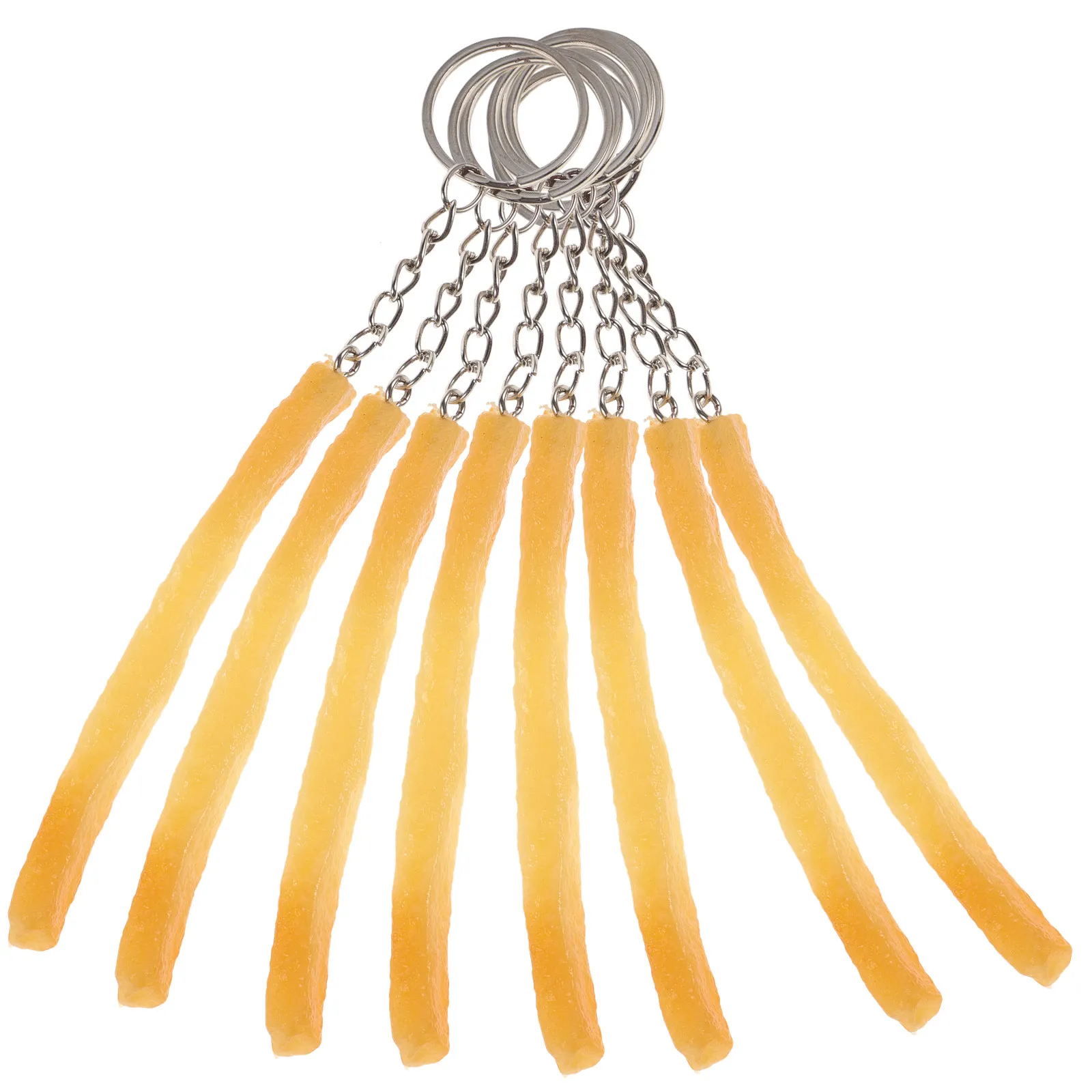 8 Pcs Fries Food Keychain French Keychains Chips Keyrings Bulk PVC Fast Fake Realistic