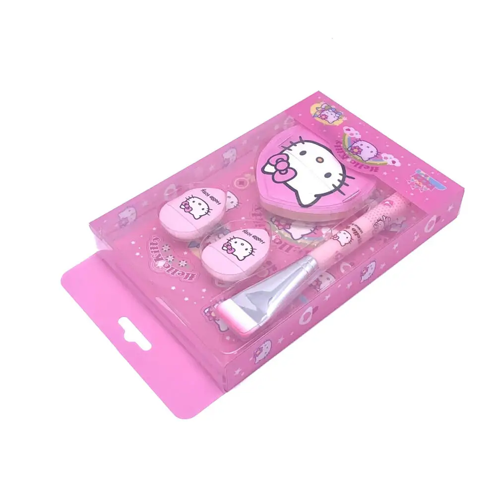 مجموعة فرشاة كريم الأساس من سانريو هالو كيتي، إسفنجة محمولة من كارتون كيتي، وسادة هوائية منتفخة، مستلزمات تجميل البيض