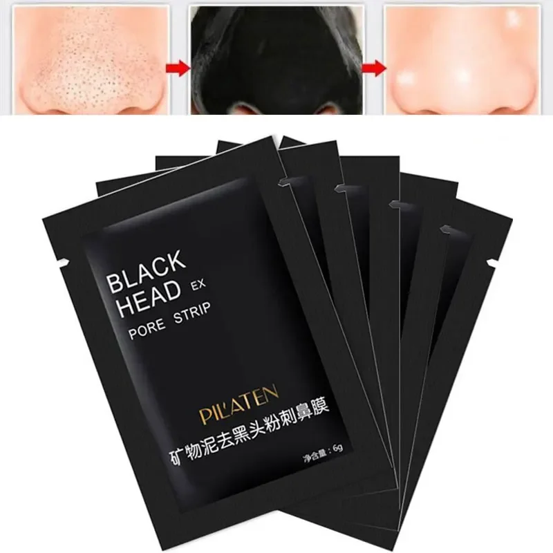 5pcs Facial Black Mask Face Care Nose Acne Blackhead Remover Minerals Pore Cleanser Mask Black Head Strip Remover Makeup Nose