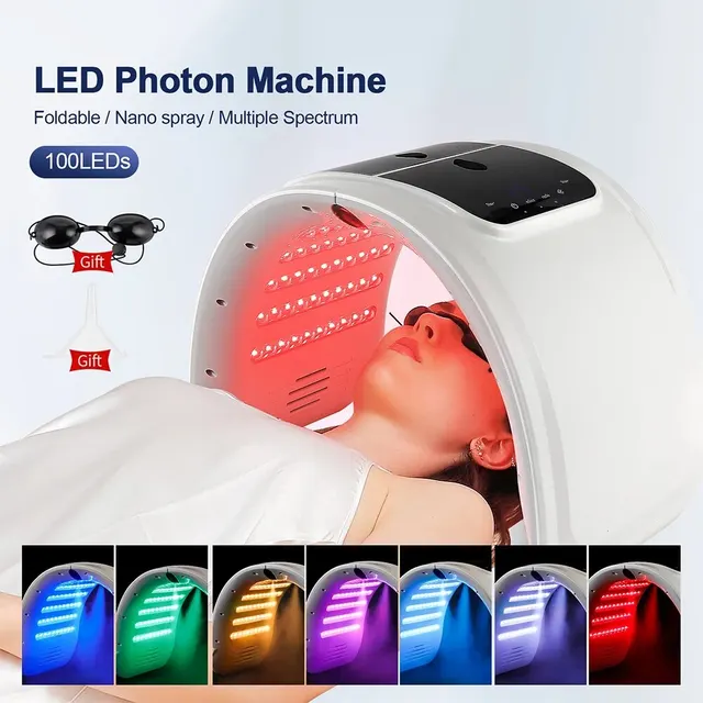 Nawilżający rozpylacz skóry Maska LED Maszyna do twarzy Nano Mist 7 kolorów LED Photon Machine Face&Body Salon SPA Domowe pielęgnacja skóry