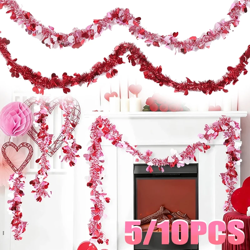 

5/10PCS Valentines Decoration Tinsel Garland Hanging Decorative for Wedding Birthday Party Decoration Home Room Decoration 2M