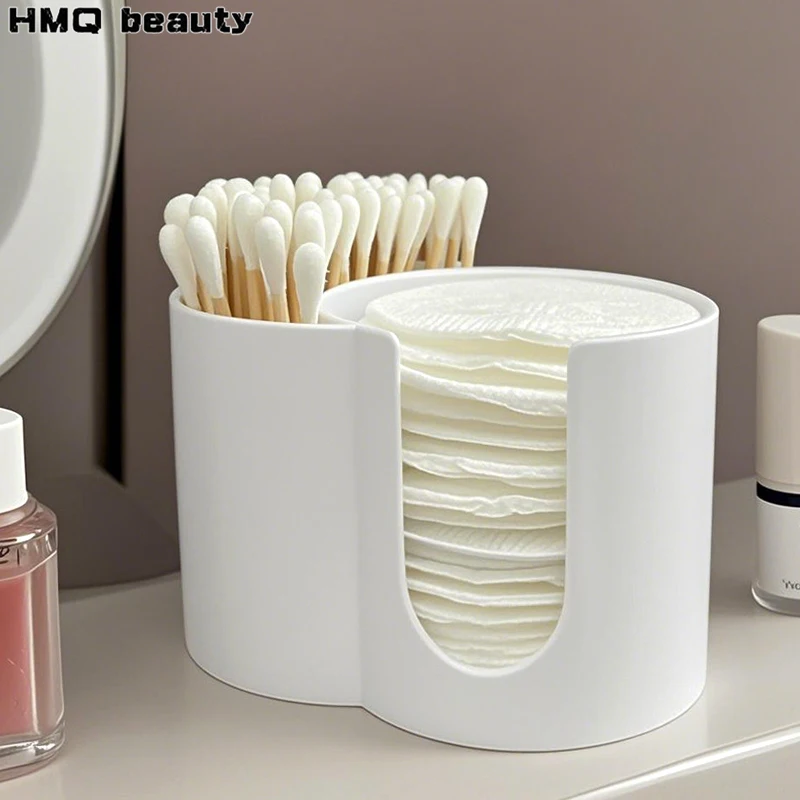 Boîte de rangement en acrylique, organisateur de coton-tige et porte-écouvillons, distributeur de pots de maquillage pour salle de bain, rangement de manucure, Organization de cosmétiques