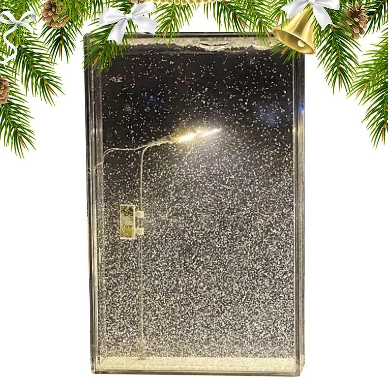 

Snow Scene Street Light Snowy Night Flowing Small Night Light Snow Simulation Handmade DIY Material Package Desktop Decor