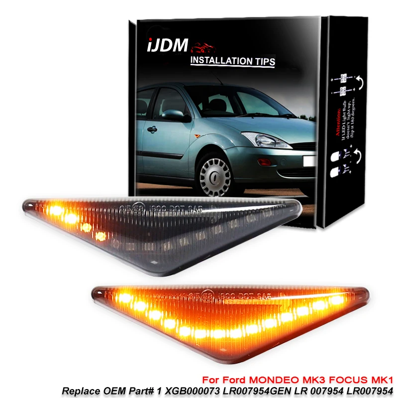 Динамический указатель поворота, светодиодный боковой габаритный фонарь зеркала, мигающий индикатор для Ford MONDEO 2000-2007 MK3 FOCUS MK1 1998-2004