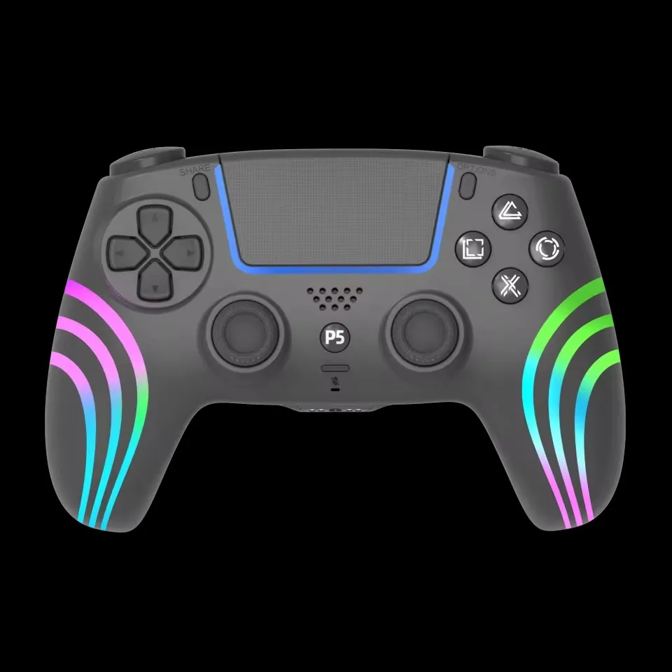 

For PS5 Bluetooth Game Controller Hall Joystick Motion Sensing Vibration Wireless Controller With RGB Colorful Lighting Effect