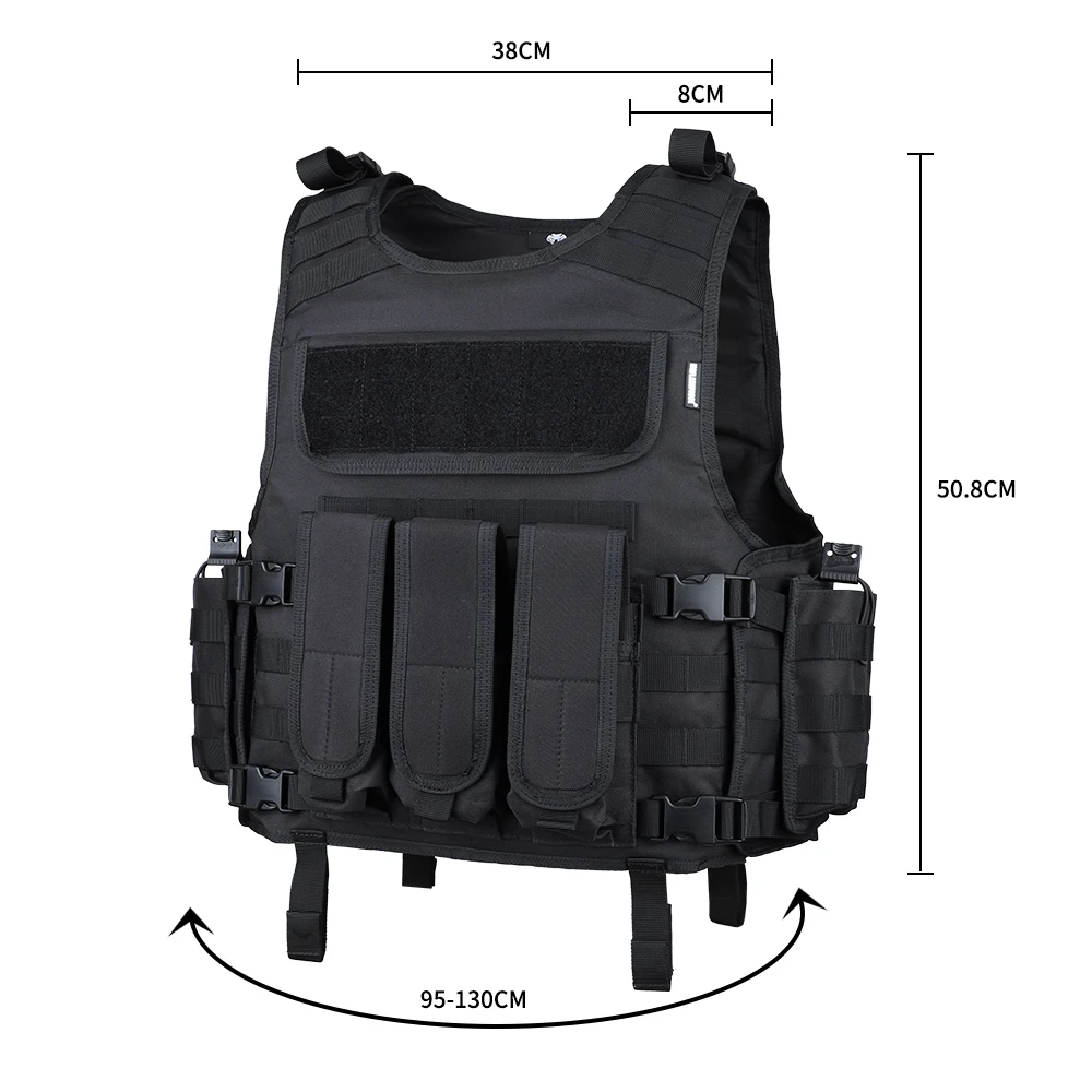 Imagem -04 - Mgflashforce-tactical Molle Airsoft Vest Porta-placa Pesca Caça Paintball Armadura Colete