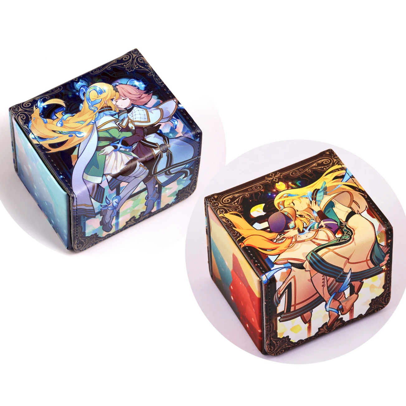 Yugioh Exosister Deck Box Yu-Gi-Oh! TCG OCG Trading Cards Protector Case Pu Leather Storage Box 100+