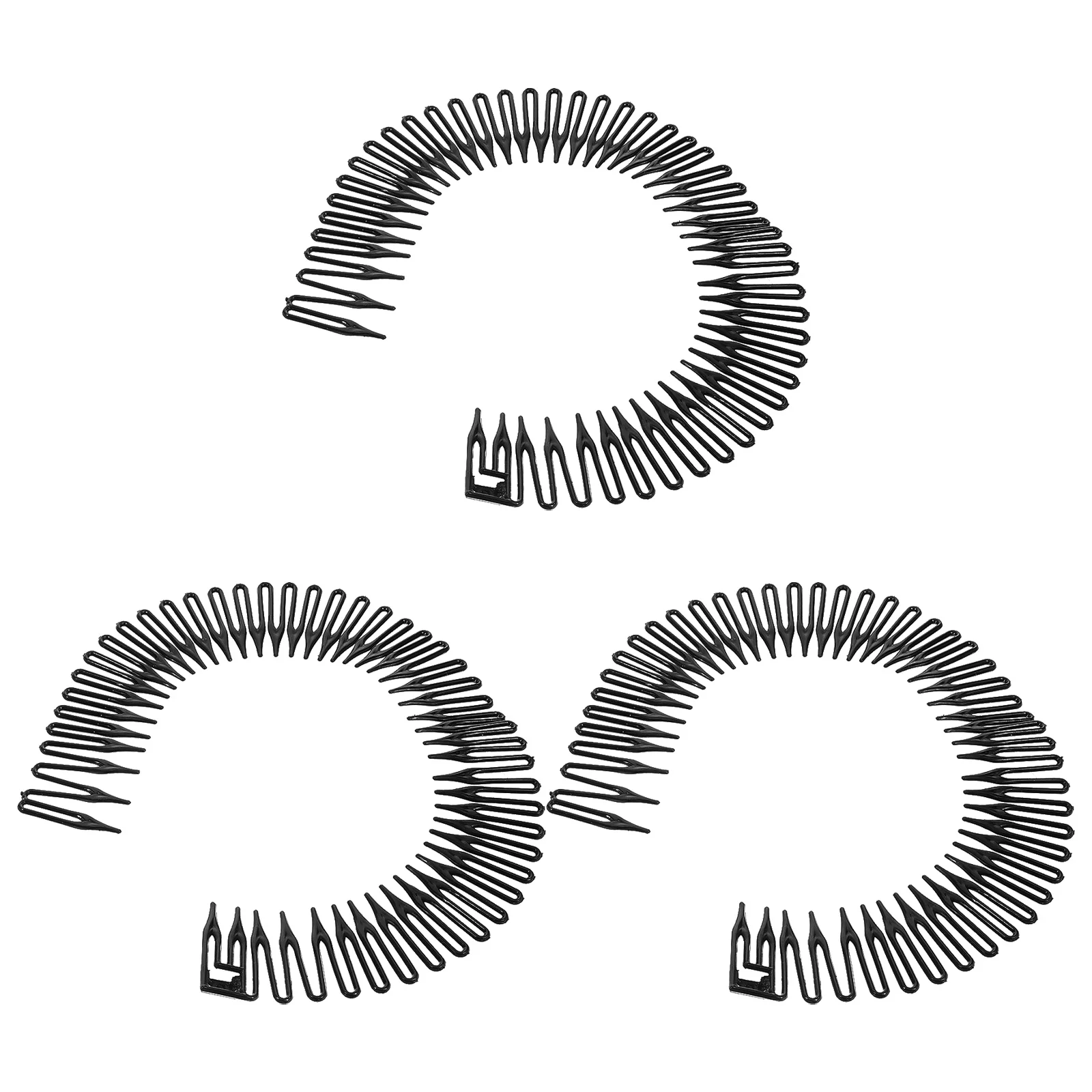 

Circle Spring Headband Comb Black Flexible Hair Accessory for Taming Stray Hairs Secure Hold during Exercise Washing