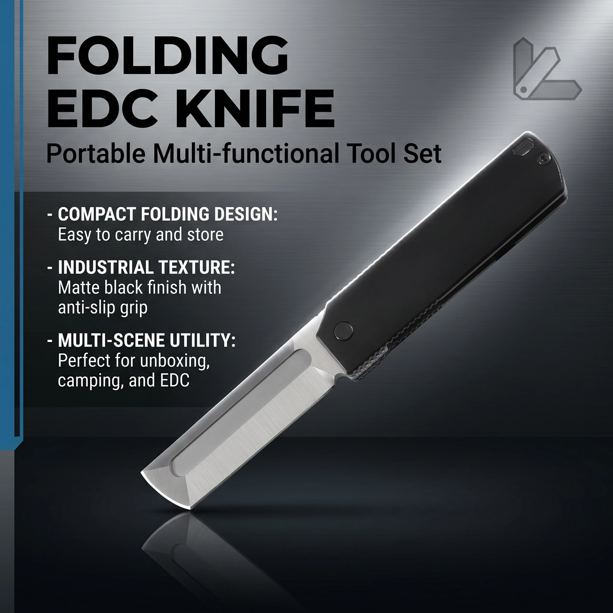 Folding Knife 5915, Outdoor Camping Hiking Portable Pocket Knife, EDC Daily Carry Tool, Steel Handle