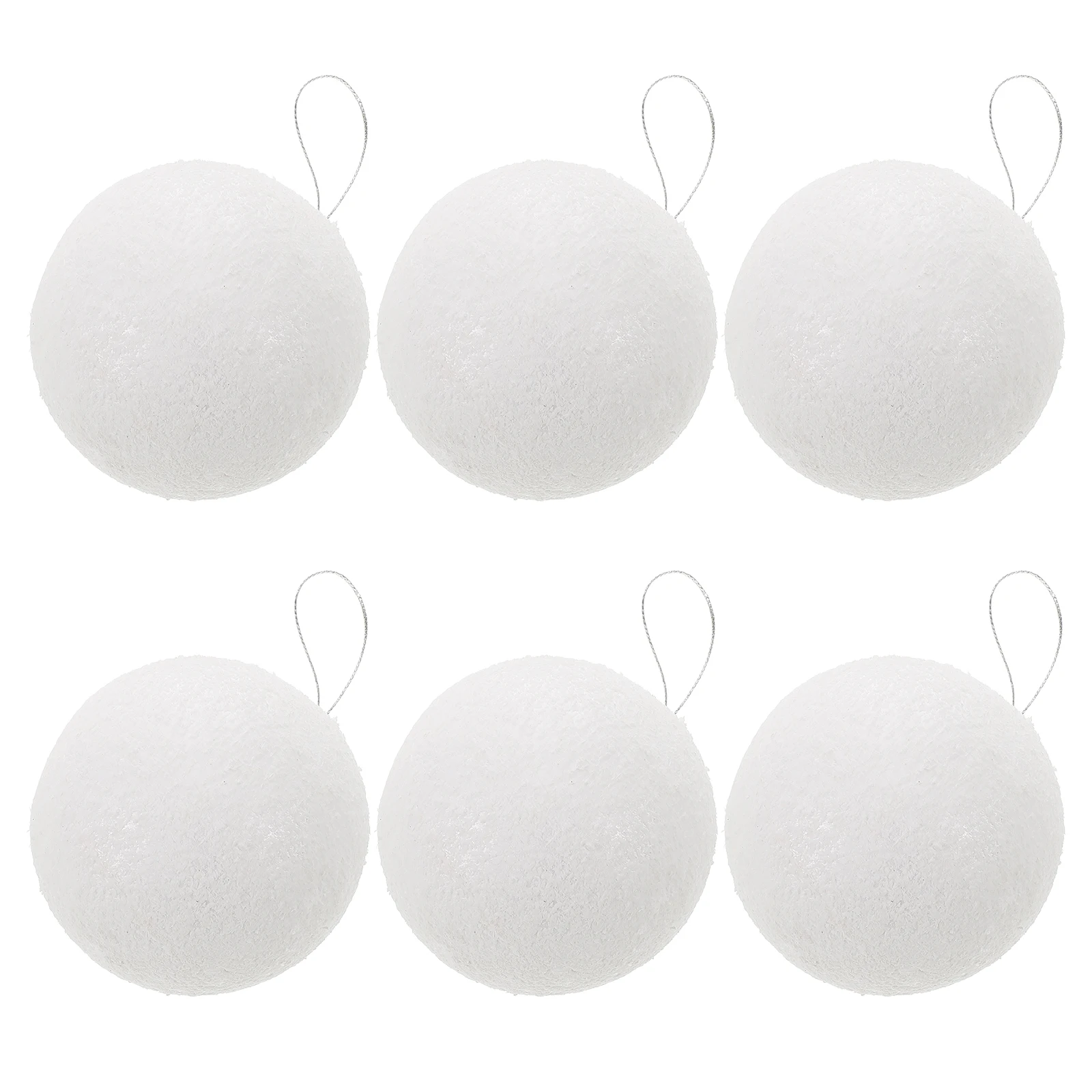 

6 Pcs Snowball Decorations Durable Foam Balls Mini Craft Christmas Tree naments Bag Filler Holiday Decors DIY Present White Xmas