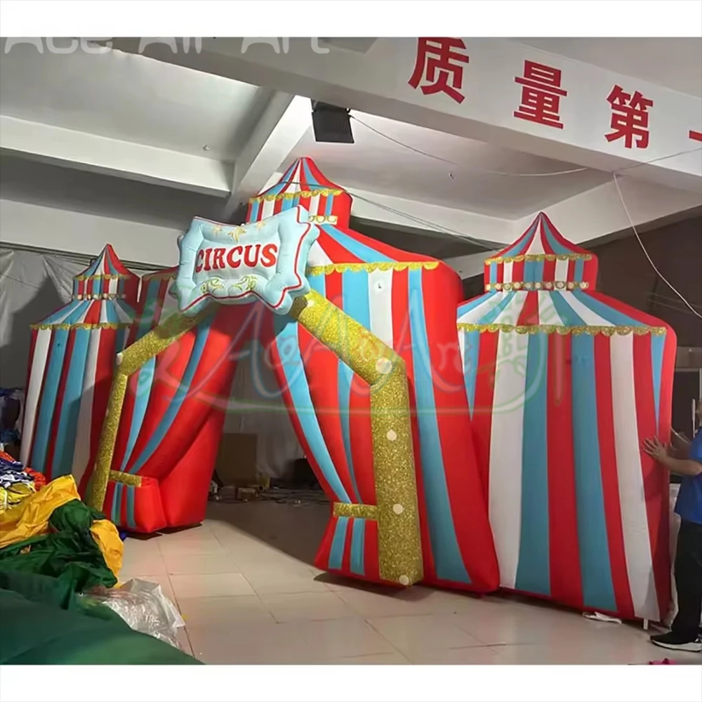 Giant Inflatable Castle Arch Wall Inflatable Circus Entrance Archway Cabaret Carnival Event Decoration Props for Advertising