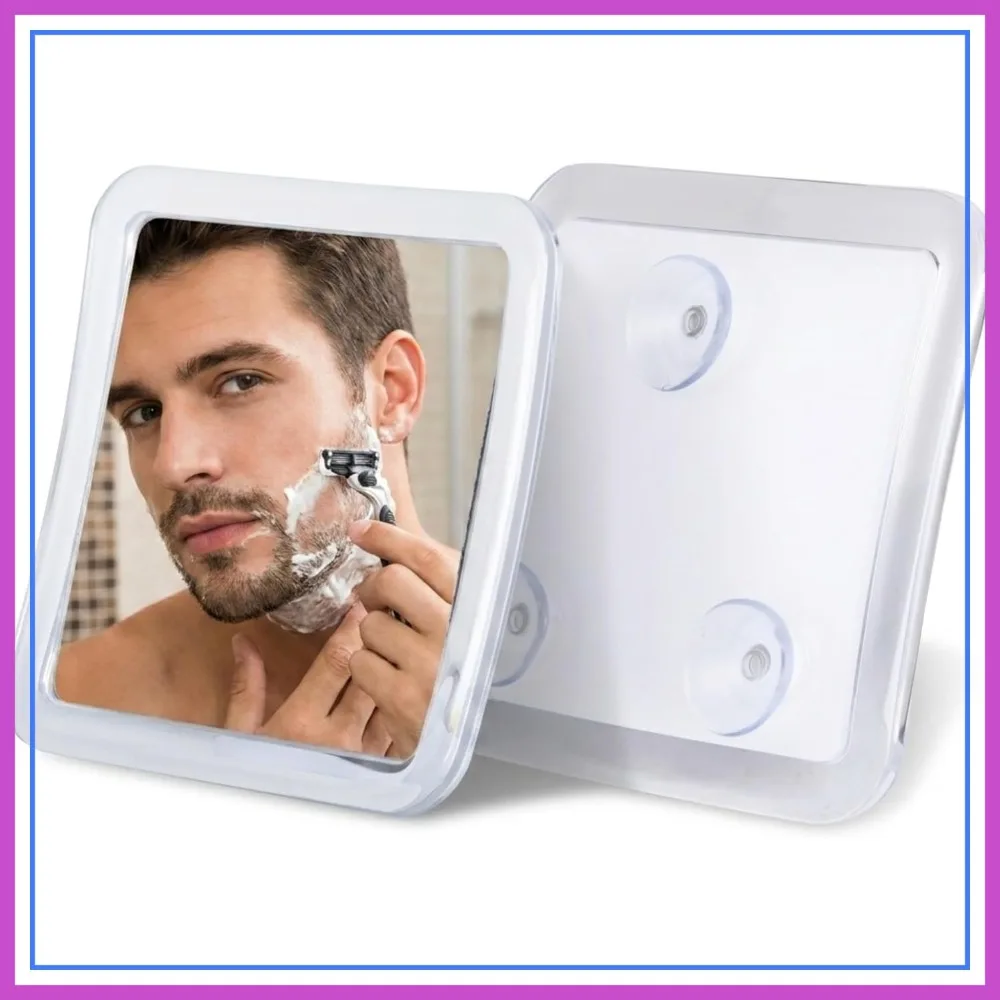 

Fogless Travel Shower Mirror with Triple Suction Cups, Anti-Fog & Shatterproof, 5.3x5.3 Inches