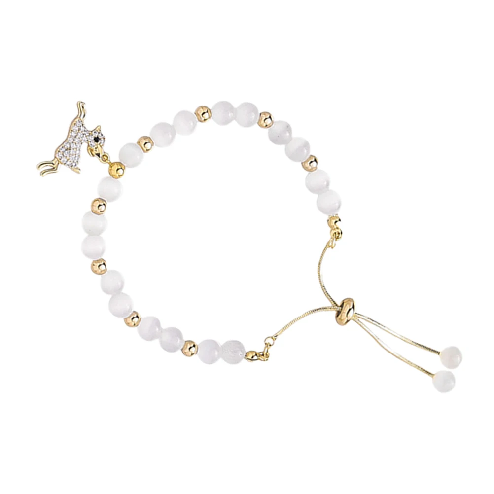 

Stylish Crystal Bracelet Cat's Eye Stone Beads Bracelets Women Men Fashion Jewelry H Decoration Gifts Long Service Life Shiny
