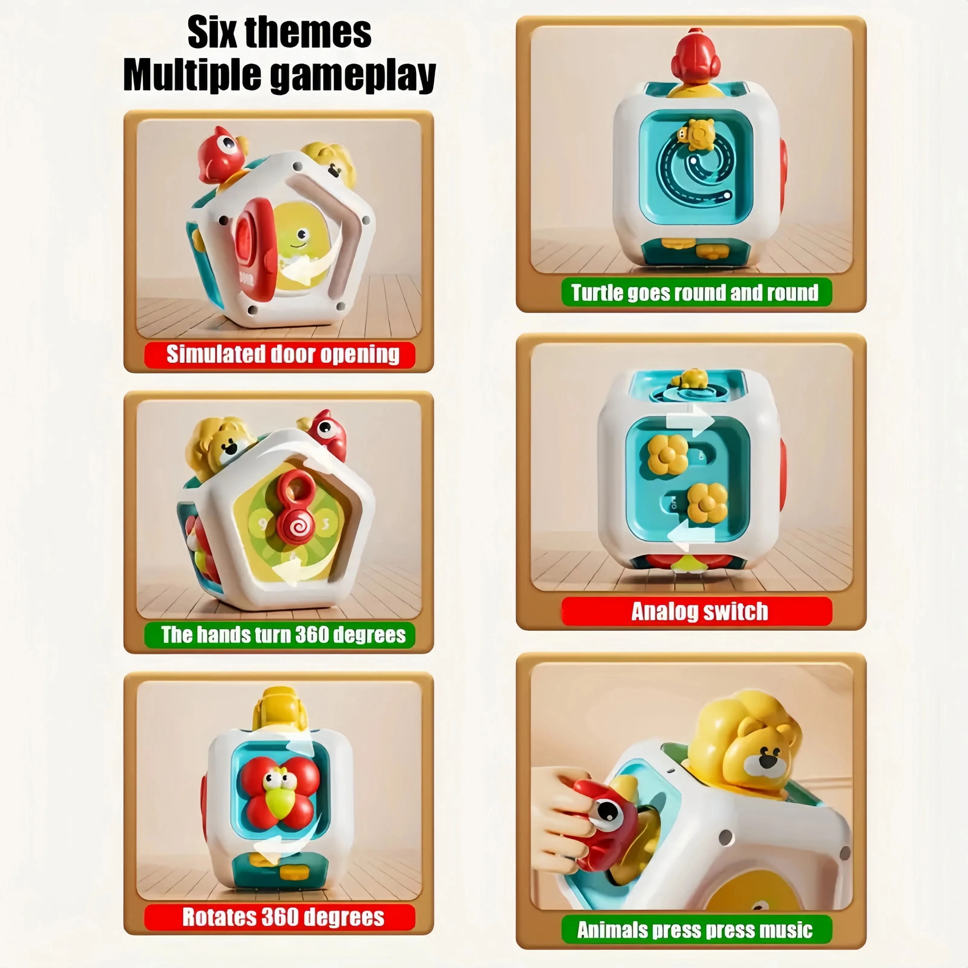 5 in 1 Baby Busy Board Cube Montessori Sensory Toys for Toddlers Learning Fine Motor Skills Education Learning Activity Toys