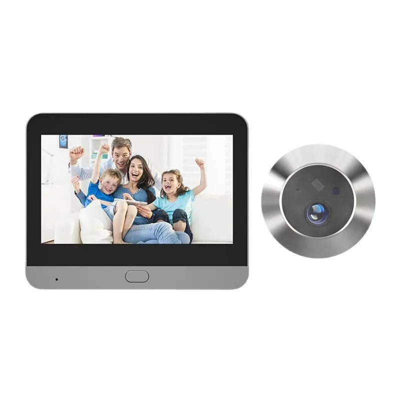 Campainha visual de segurança residencial inteligente Tuya com display digital LCD de 4,3 polegadas 140 °   Mini visualizador de olho mágico digital com ângulo de visão amplo