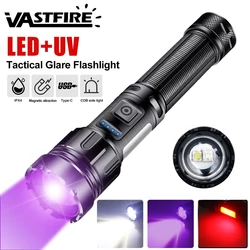 XHP50 Tactical Flashlight Glare Zoomable 395NM UV Flashlight With Red Side Lamp Powerful Pet Urine Scorpion Detector UV Lamp