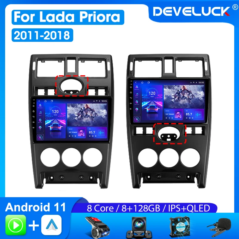 Develuck Android 11 Car Radio LADA Priora I 1 2007 - 2013 Multimedia Player 2Din Carplay Stereo Navigation GPS DVD RDS Head Unit