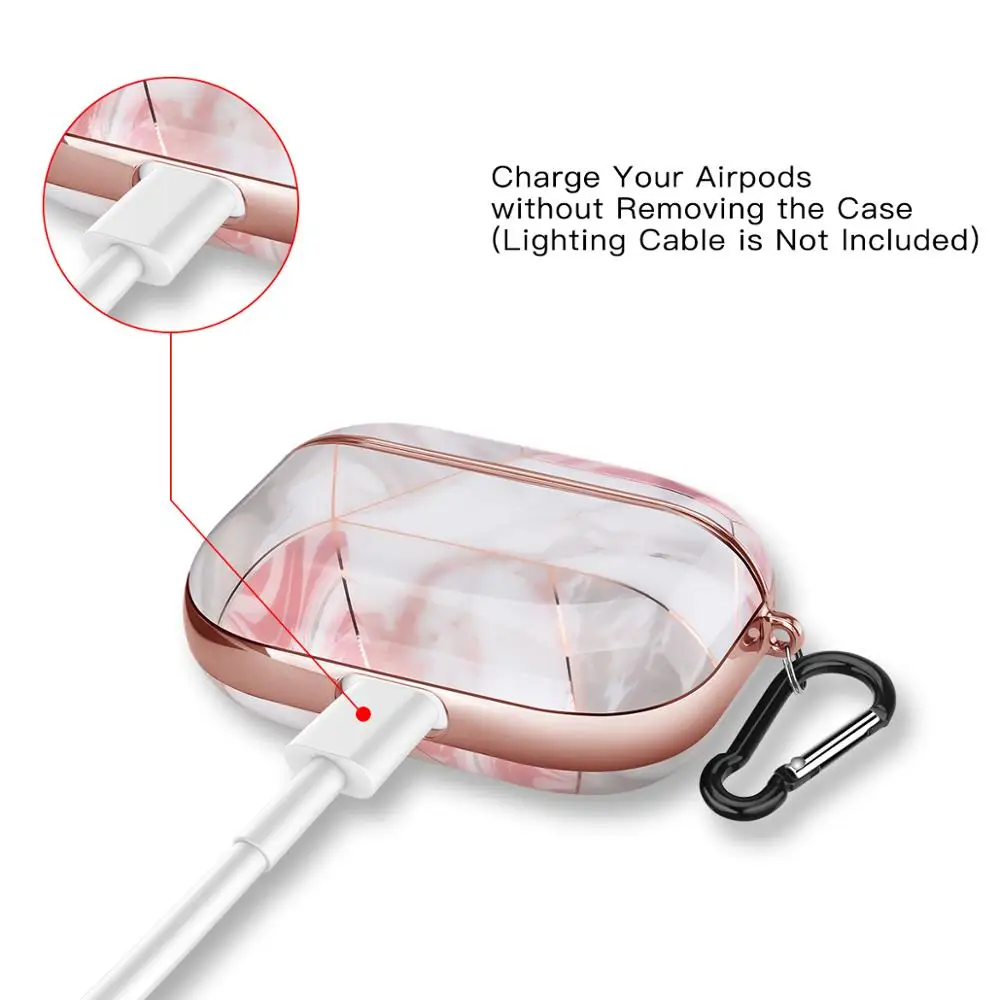 Case for AirPods Pro case rigid Earphone diamond marble luxury airpods Protector Cover plating Accessories for AirPods Pro Cases