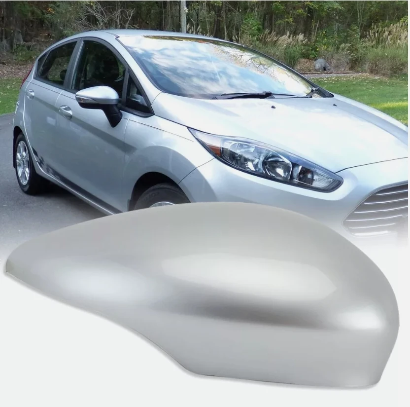 Sophisticated Look and Feel With This Left Side Silver DoorWingMirrorCoverCapforYourFor FordFiestaMK72008to2016