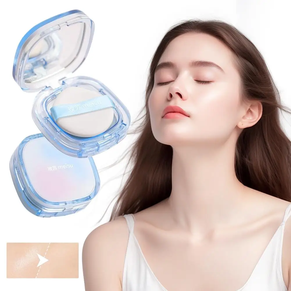 Meisu Makeup Setting Powder, natürliches puderfreies, mattes Ölkontrolle, wasserfestes, langanhaltendes Make-up, erfrischendes, nicht verschmierendes Gesichts-Make-up