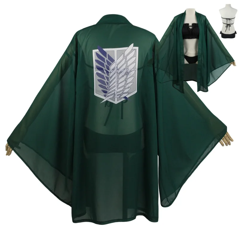 アニメ進撃の巨人セクシービーチサマービキニ水着鬼滅の刃甘露寺蜜璃コスプレコスチューム女性用水着フルセット