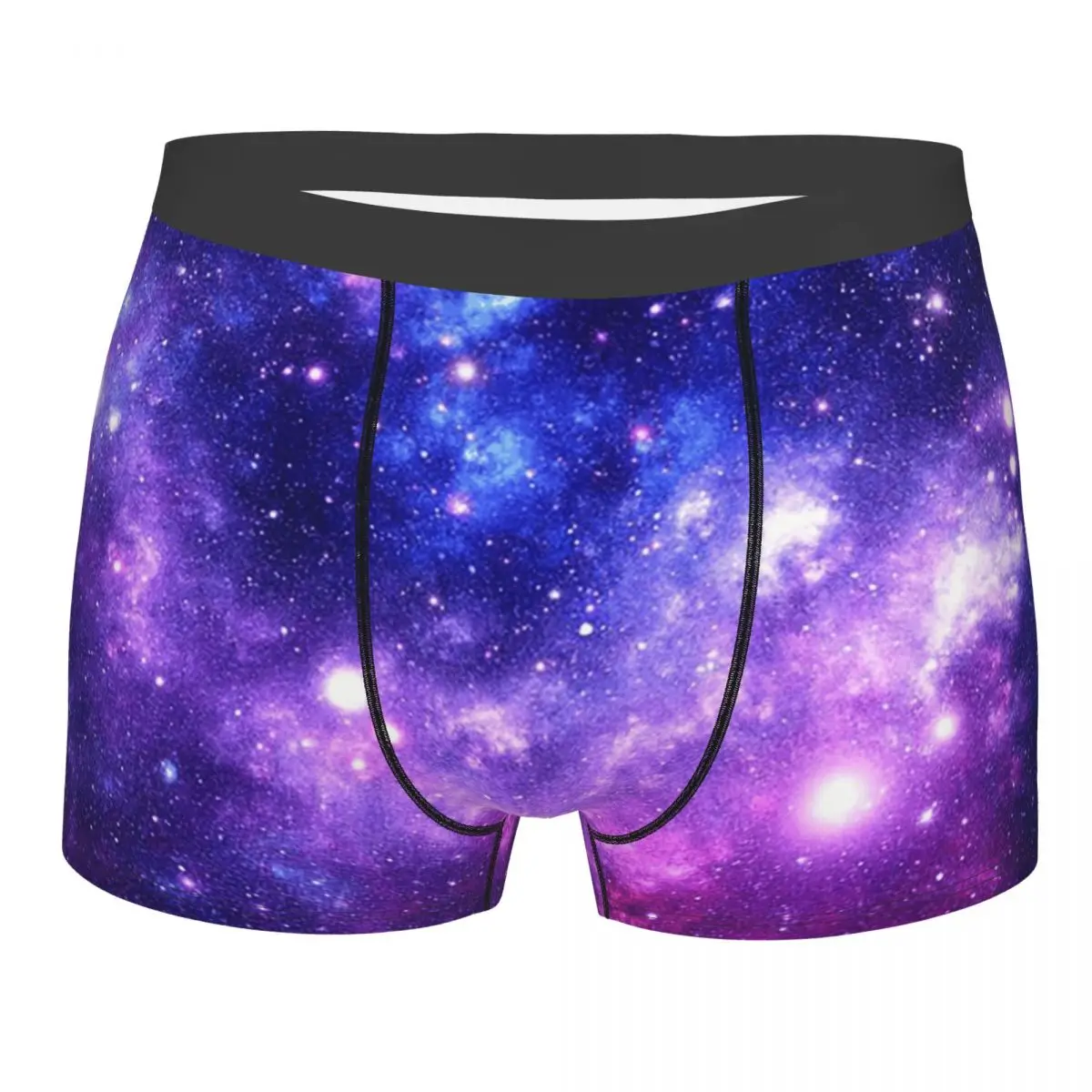 Boxer Underpants Shorts Purple Blue Galaxy Nebula Panties Men's Comfortable Underwear for Homme Man Boyfriend Gift