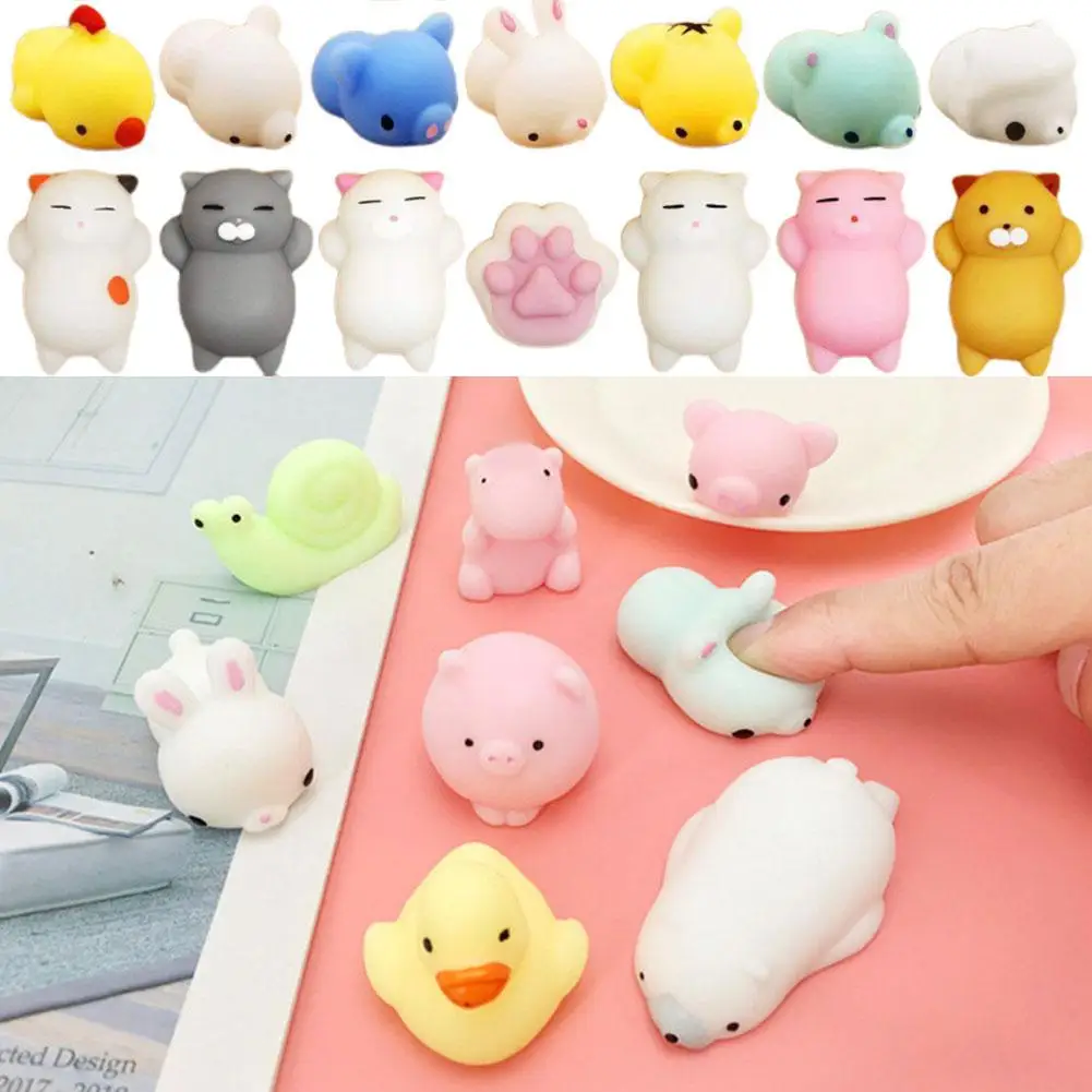 

30PCS Toy Cute Animal Antistress Ball Squeeze Mochi Rising Toys Abreact Soft Sticky Stress Relief For Kids Fun Gift F4O4