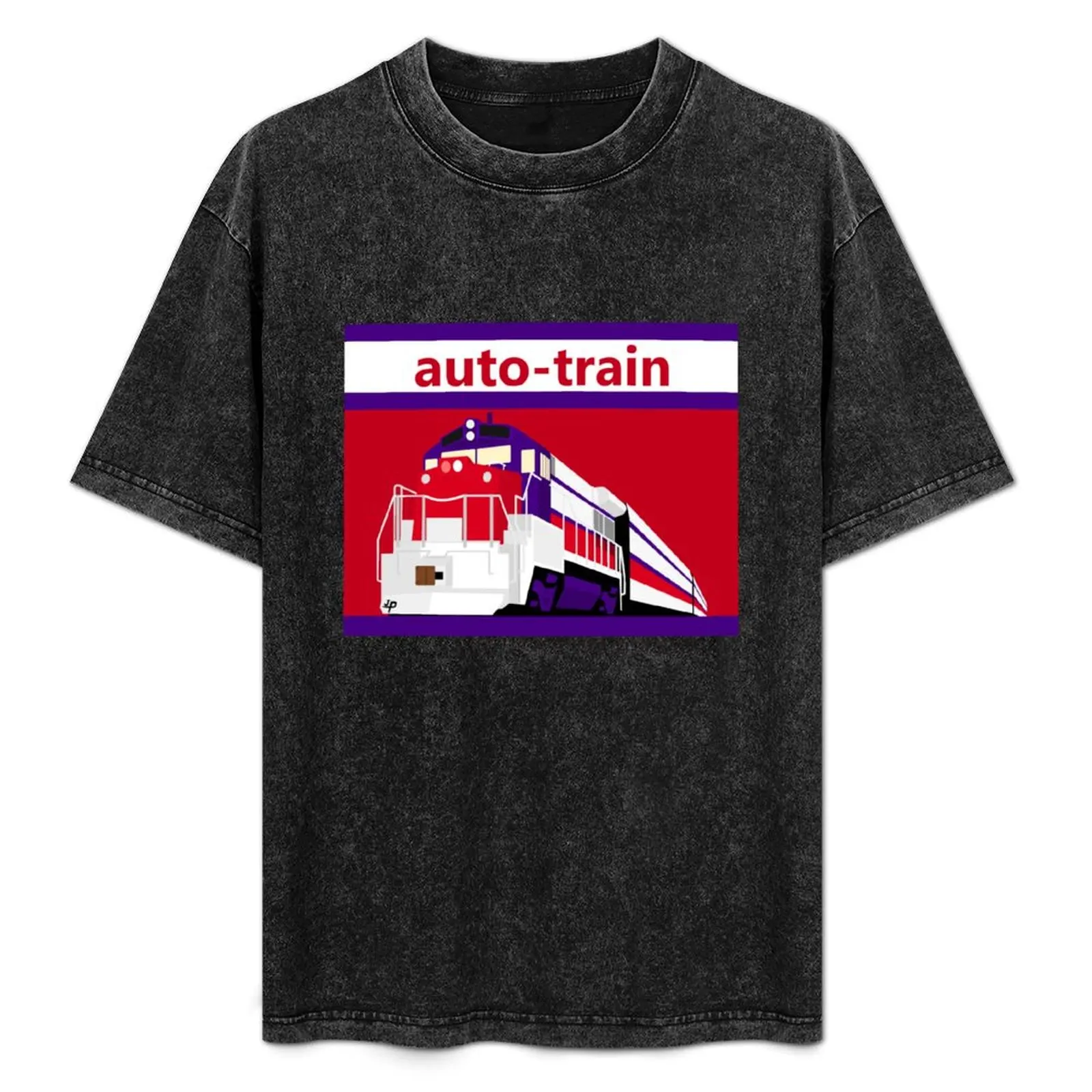 

auto-train T-Shirt street wear cotton graphic tees plain men t shirts