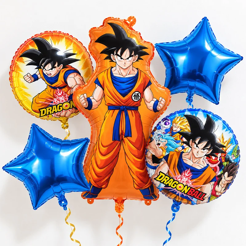 5-teiliges Dragon Ball Folienballon-Set Goku Frieza Super Saiyajin Sternballons für Kinder Erwachsene Partydekoration Baby-Shower-Zubehör – Detail 1