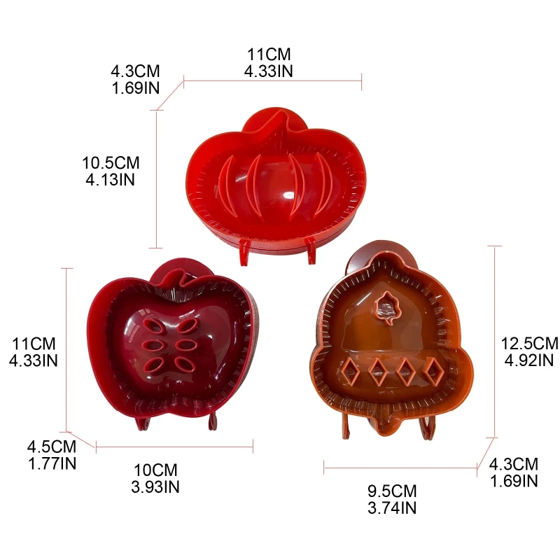3 uds. Moldes para tartas bolsillo, manzanas, calabazas y Mini máquina para hacer tartas en forma bellota, para