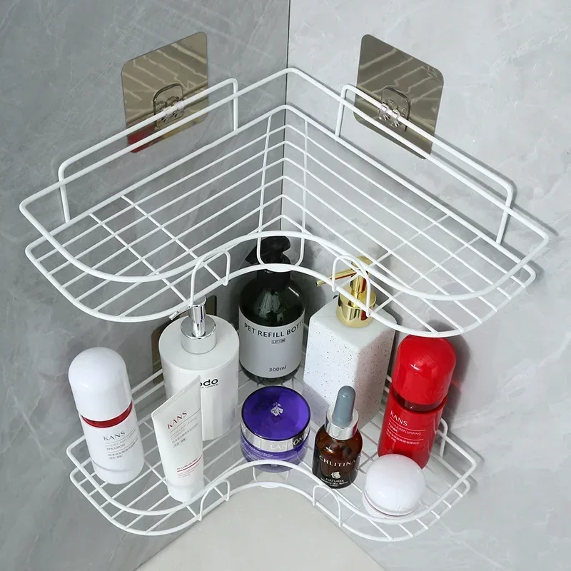 Hot Bathroom Metal Shelf No-Drill Metal Corner Shelf Shower Storage Shelf Bracket Bathroom Accessory Organizer Shampoo Shelfs