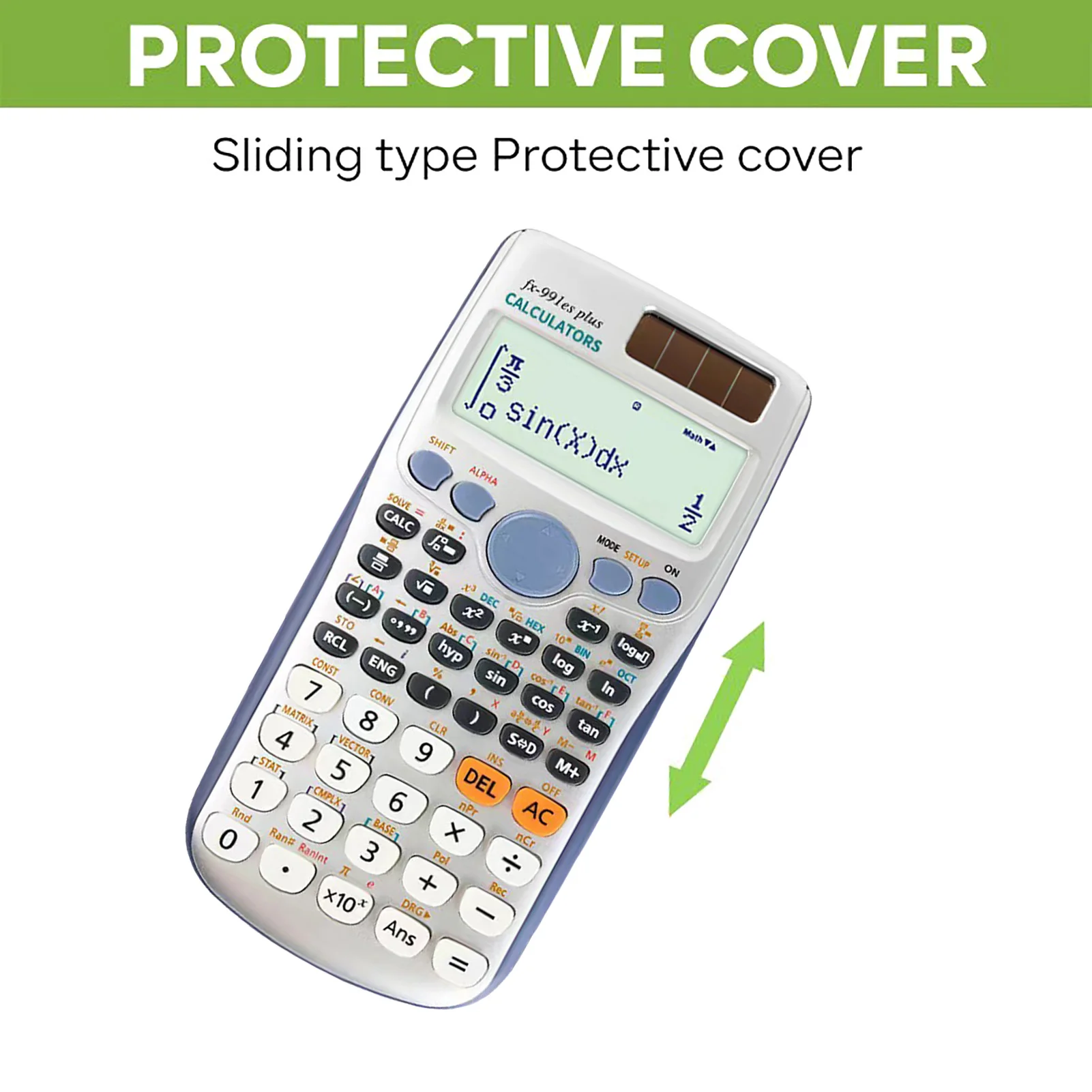 الآلات الحاسبة العلمية آلة حاسبة الرياضيات مع 417 وظيفة 10 + 2 أرقام عرض إمدادات الطاقة المزدوجة مثالية لطلاب المعلمين