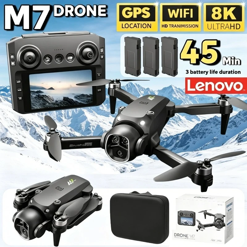 

Lenovo M7 RC Drone 8K Professional HD Aerial Photography Remote Control Aircraft HD Dual Camera Quadcopter Boy Toys Gifts Drone