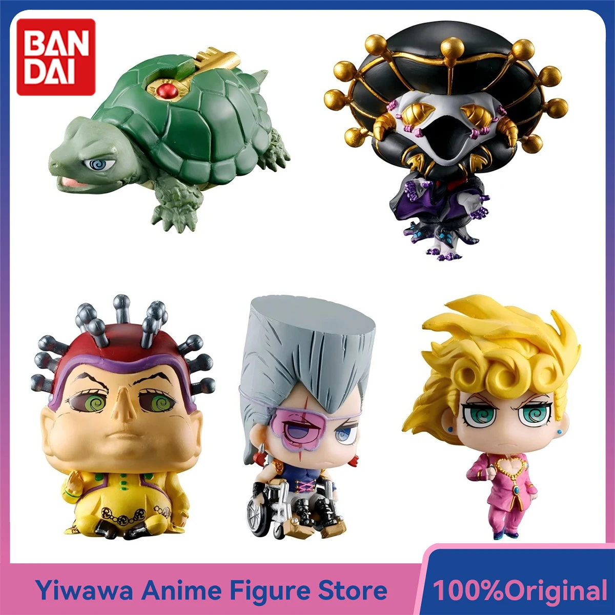 

BANDAI Gashapon JoJo's Bizarre Adventure Golded Wind Giorno Giovanna Polnareff Polpo Black Sabbath аниме фигурки модель игрушки