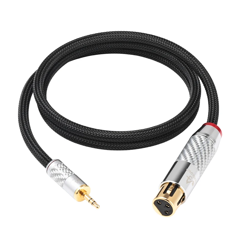 ATAUDIO Hi-End OCC XLR-Buchse auf 3,5 mm Audio für Telefonlautsprecher, Verstärker, XLR auf 3,5 mm HiFi-Mikrofon, symmetrisches Kabel 3