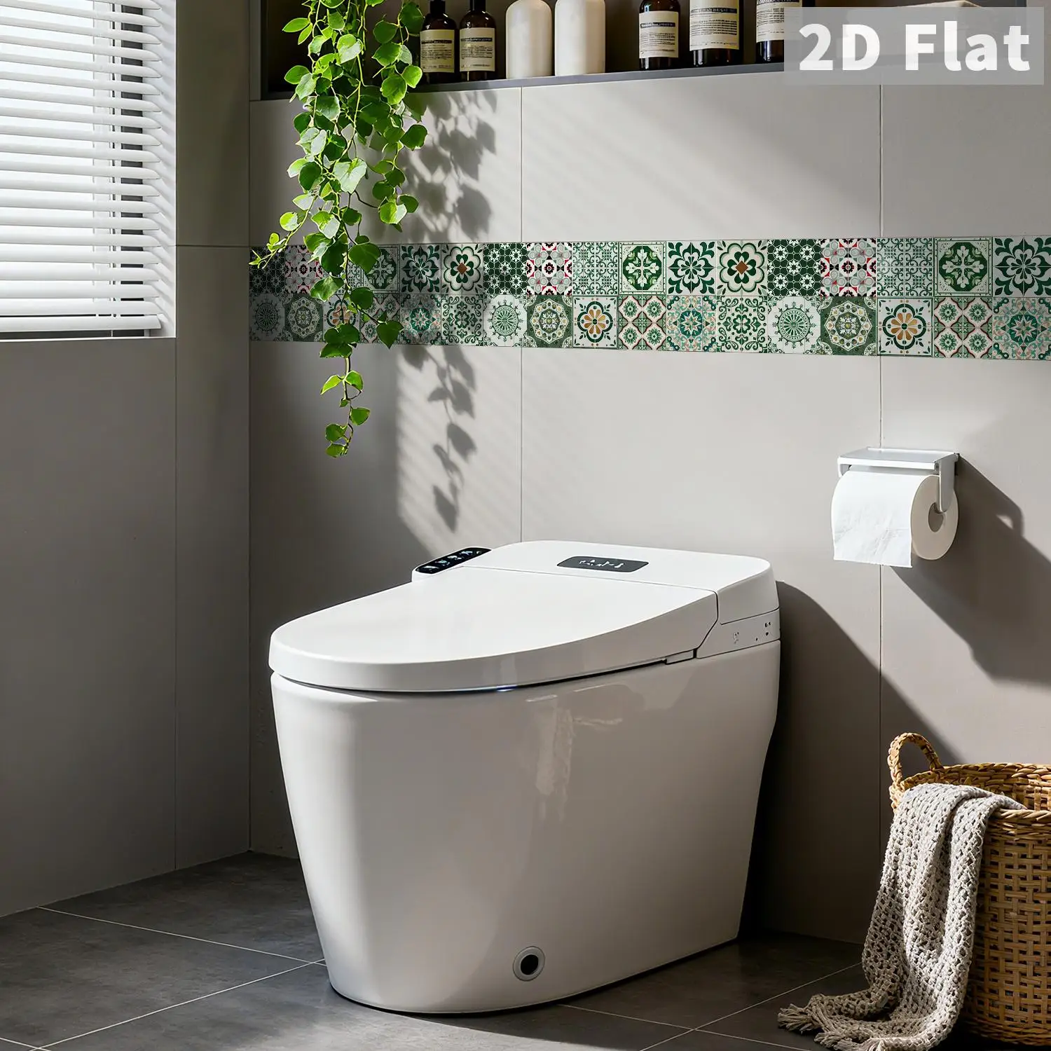 36Pcs Moroccan Tile Stickers, Removable Waterproof Self-Adhesive Wall Decals for Kitchen Bathroom