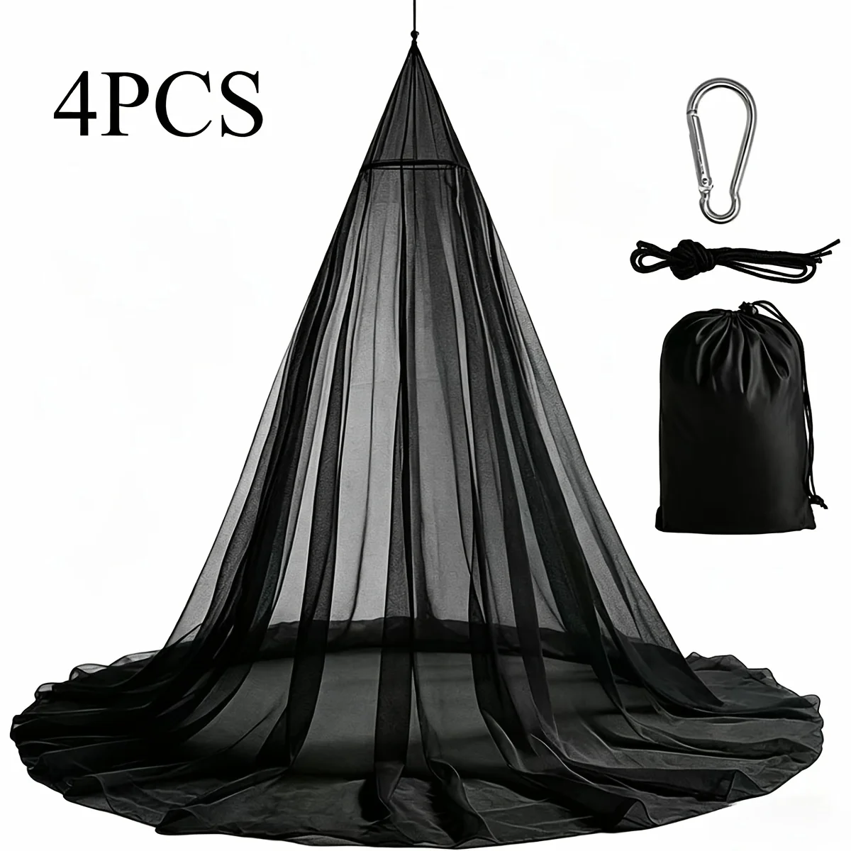 Portable Ceiling Hanging Mosquito Net Thick Mesh Anti Insect Canopy With Hook Rope Storage Bag For Bedroom Indoor Outdoor Campin