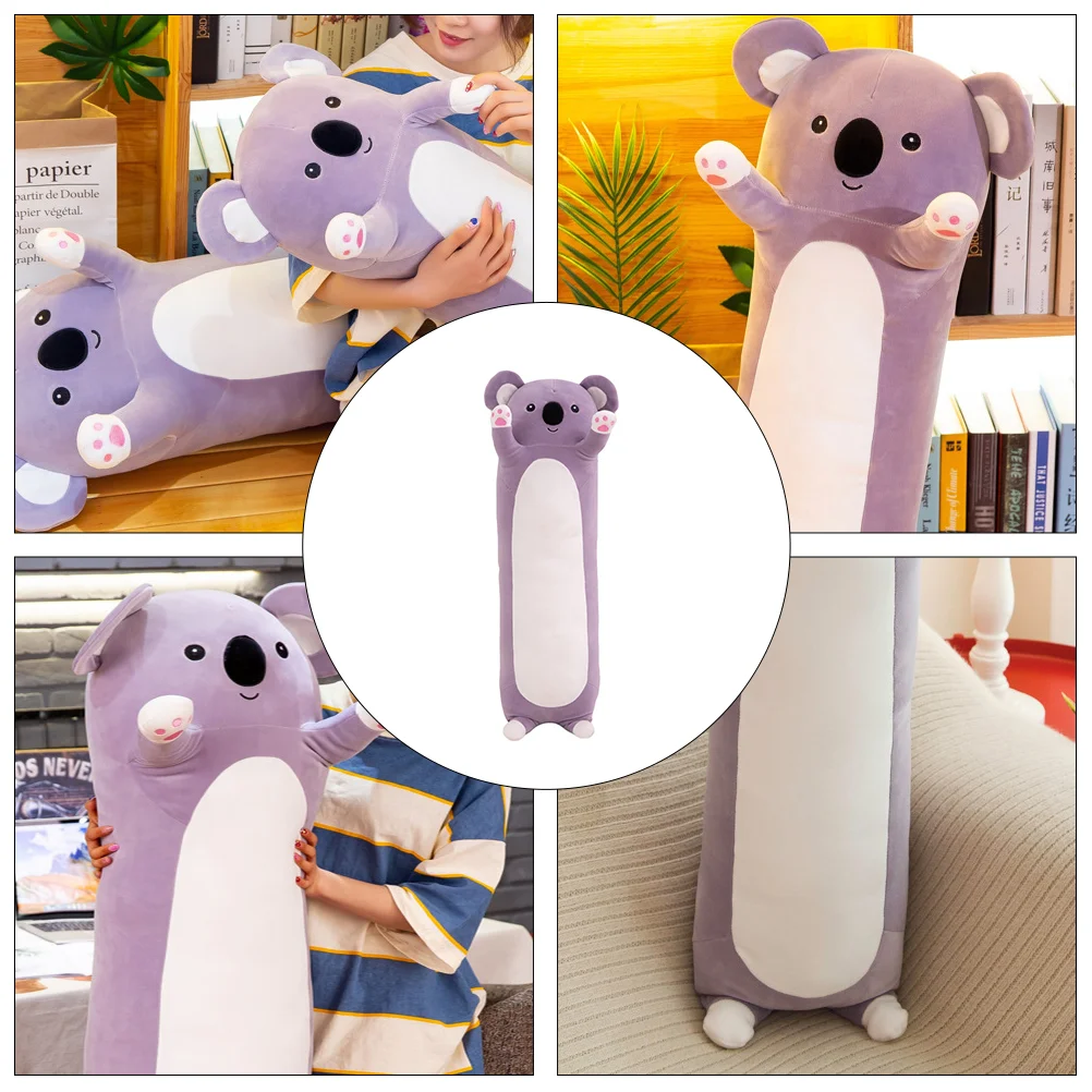 Long Koala Plush Pillow for Children Toy Animal Plaything Cylindrical Strip