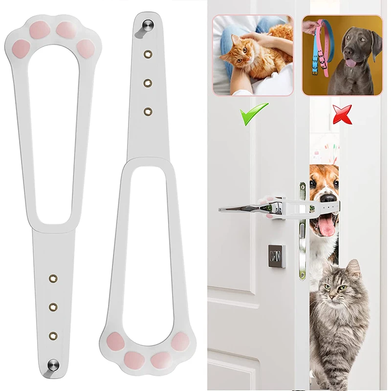 Cat Door Holder Latch Adjustable Cat Door Alternative to Keep Dogs Out of Cat Litter Boxes and Food Flex Latch Strap