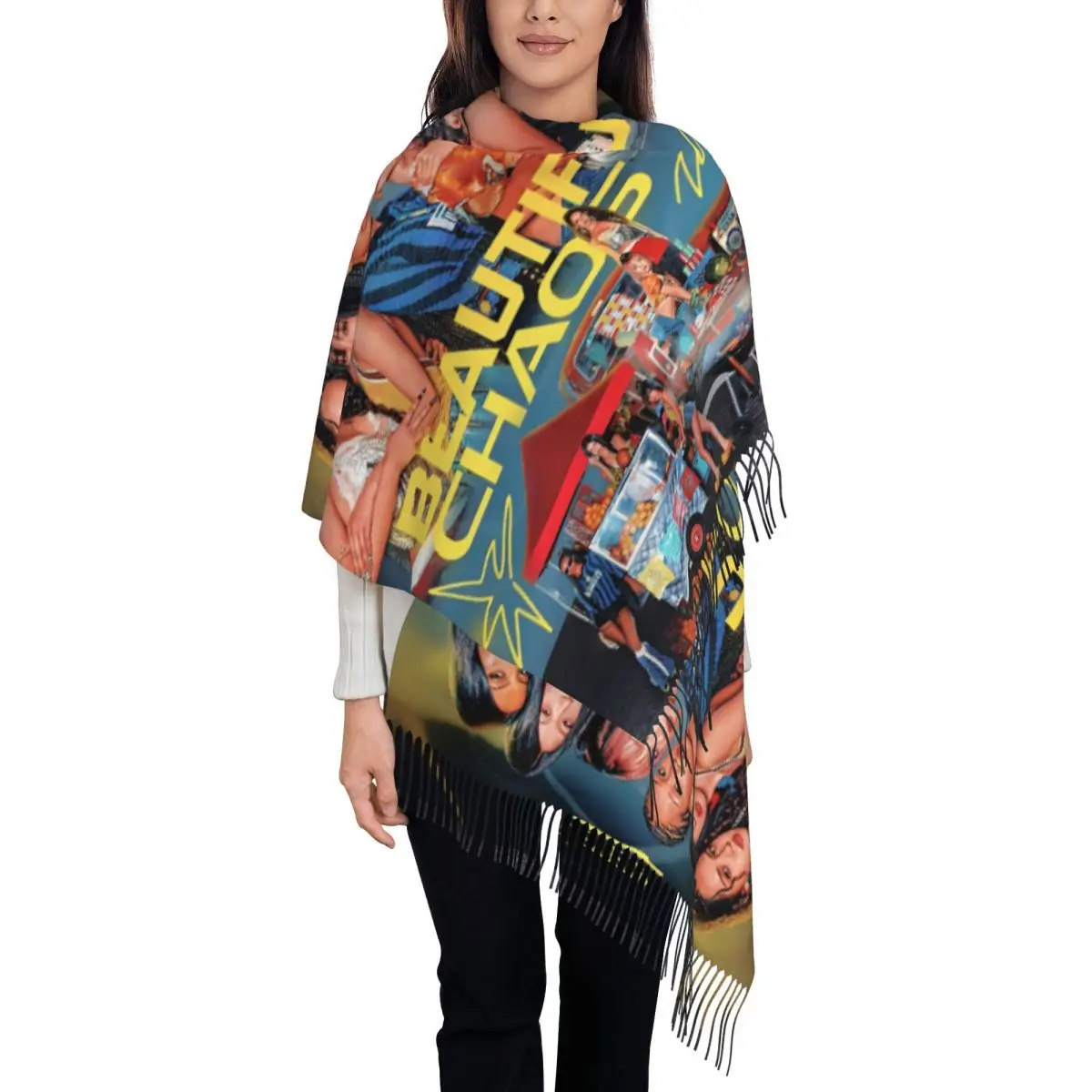 

Katseye Kpop Idol Scarf for Womens Winter Fall Shawls and Wrap BEAUTIFUL CHAOS Large Shawl Scarf Lightweight