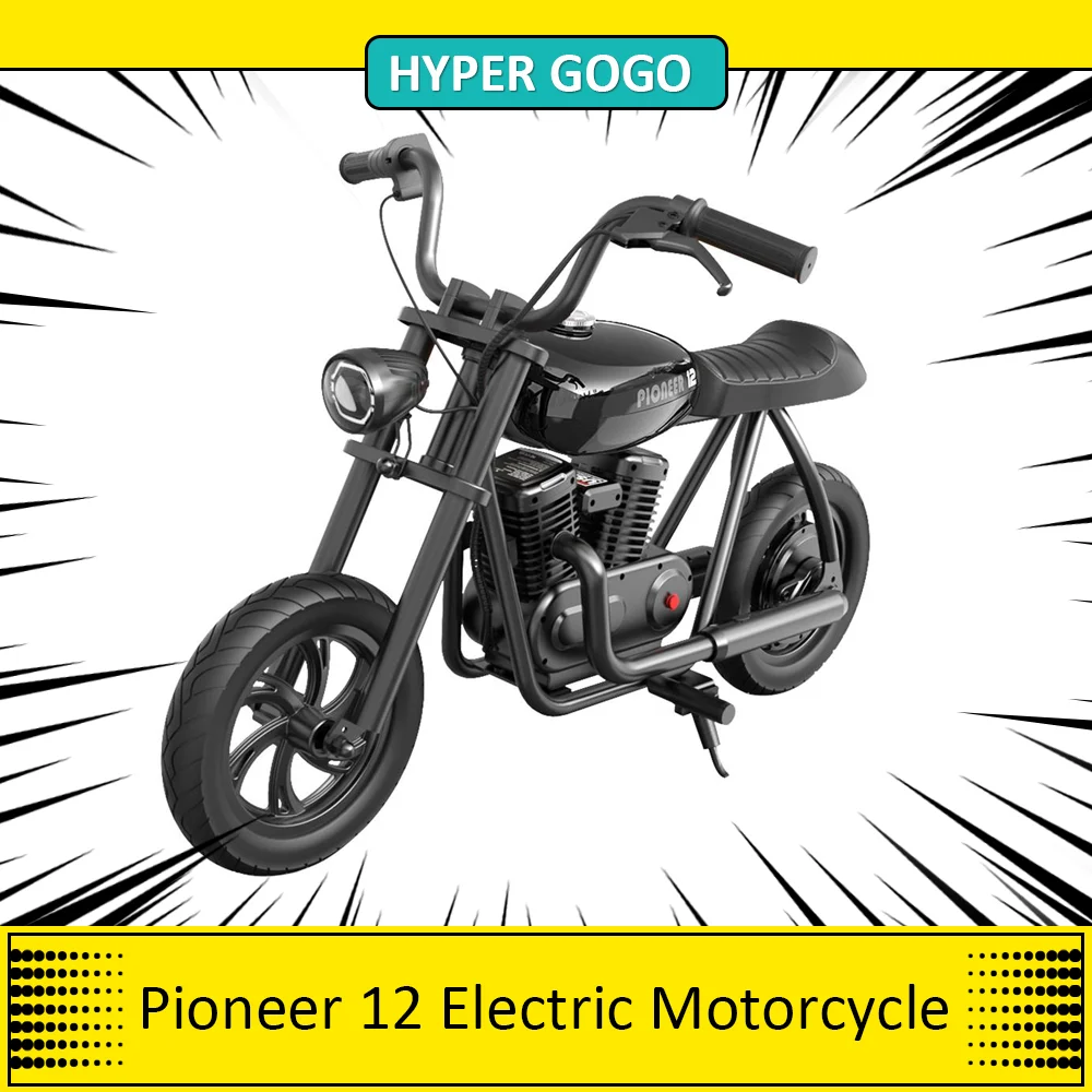 HYPER GOGO Pioneer 12 Electric Motorcycle for Kids  24V 5.2Ah 160W with 12'x3' Tires Children's Electric Bike, 12KM Top Range