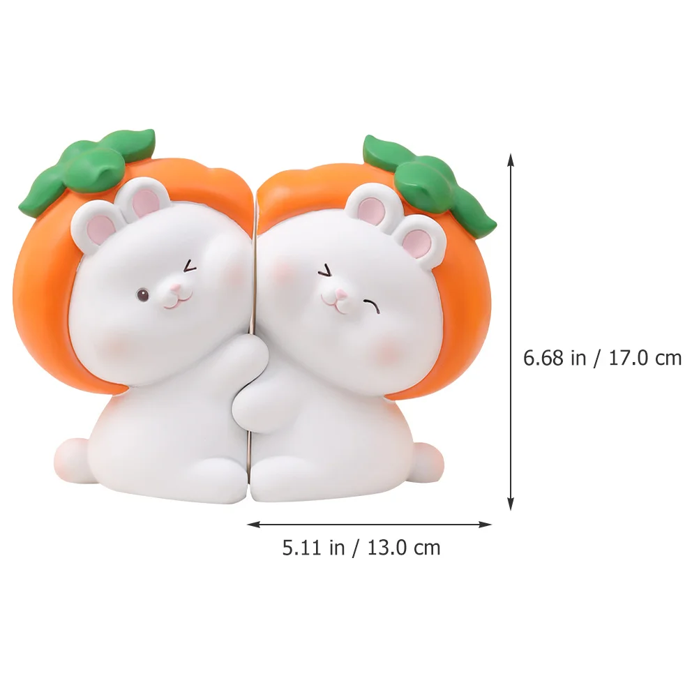 

1Pair Resin Bookend Cartoon Style Hugging Holders for Bookshelf Office Desk Organizing Books and Magazines Decorative Display