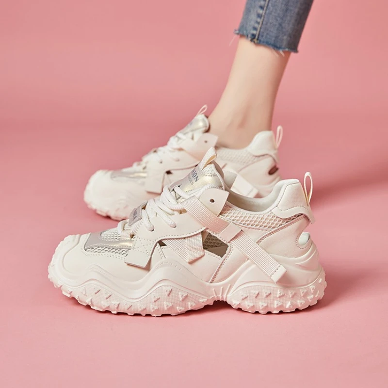 

Fashionable Dad Shoes New Model Mesh Uppers Unisex round Toe Other Sports And Activities Suitable No Special Features Imported