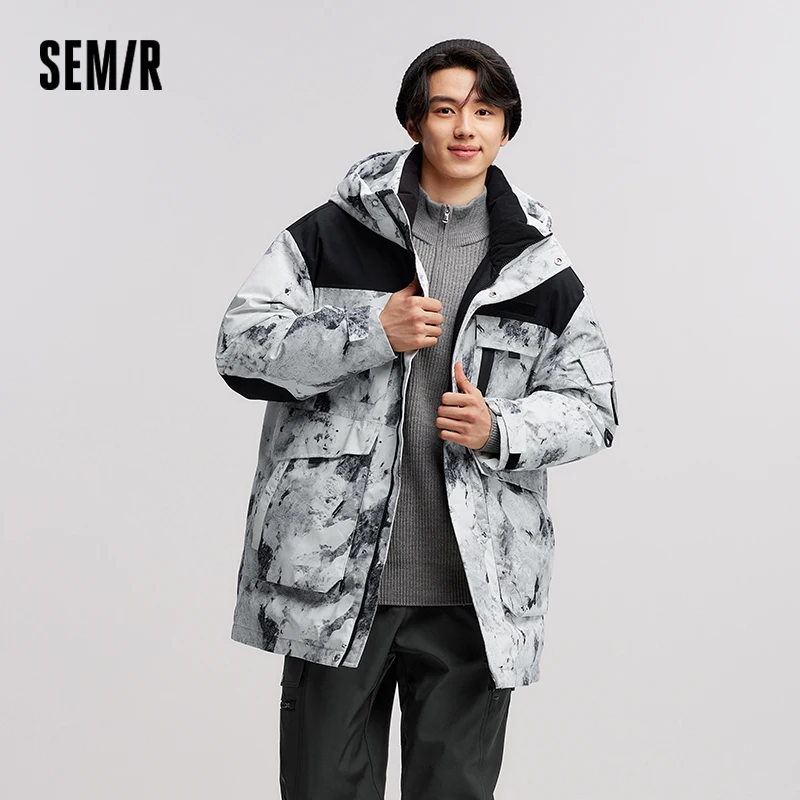 

Мужская куртка Semir на гусином пуху, водонепроницаемая, ветрозащитная, с капюшоном, утолщенная зимняя мужская одежда 2025 г.