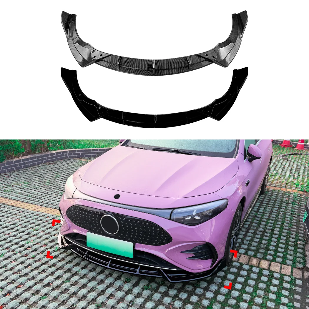 

For Mercedes Benz CLA Class C174 C178 AMG Line 2026+ Front Bumper Spoiler Lip Carbon Fiber Look/Gloss Black Lower Splitter Blade