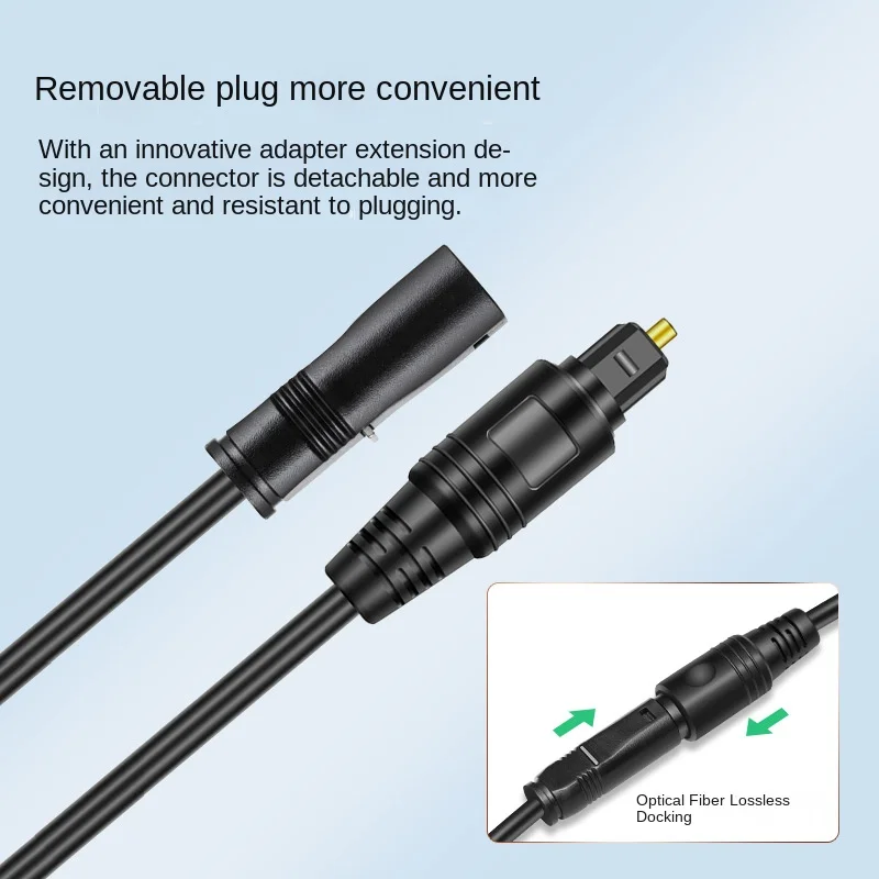 Audio fiber optic extension cable SPDIF square mouth male to female digital 5.1 channel toslink TV audio docking