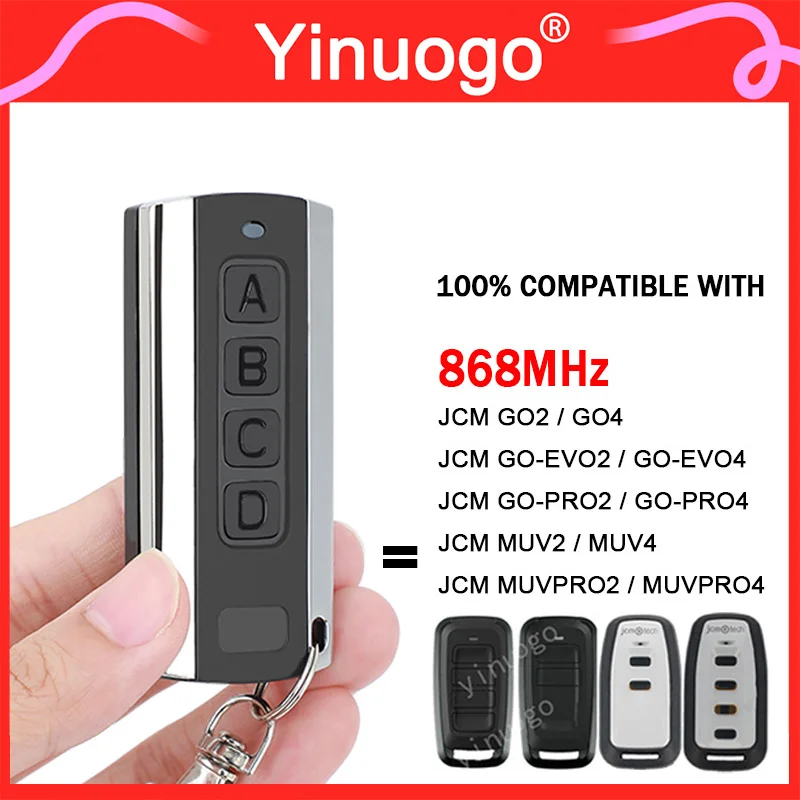 

For JCM MUVPRO2 MUVPRO4 MUV2 MUV4 Garage Door Remote Control 868MHz JCM GO-PRO2 GO-PRO4 GO-EVO2 GO-EVO4 GO2 GO4 Remote Garage