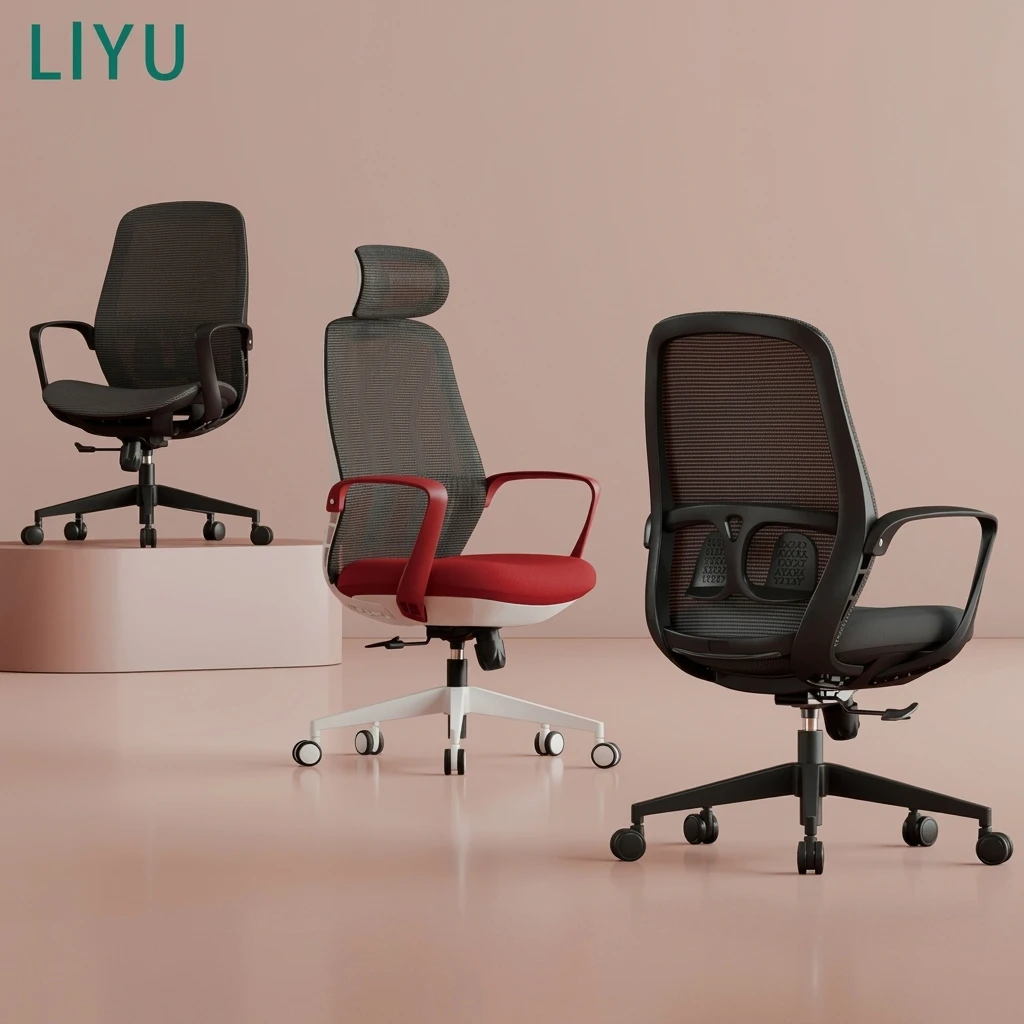 LIYU Modern Minimalist Office Furniture High Back Mesh Ergonomic Staff Manager Office Chair