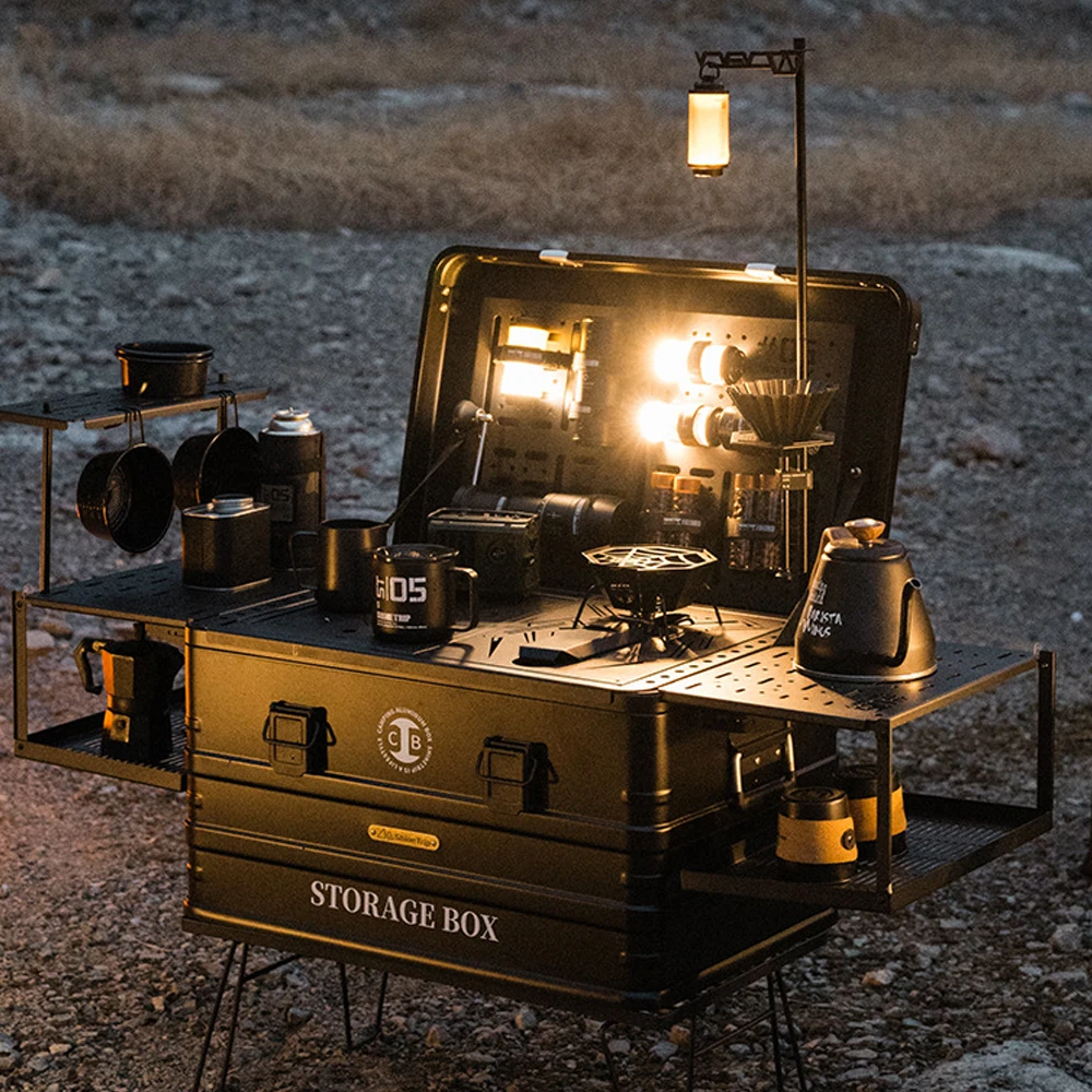 

Aluminum Coffee Case Set Outdoor Camping IGT Aluminum Case Modular Combo Aluminum Alloy Storage Case